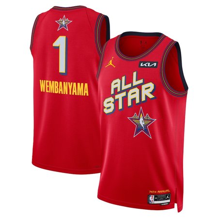 Unisex #1 Victor Wembanyama Red 2025 NBA All-Star Game Swingman Player Jersey